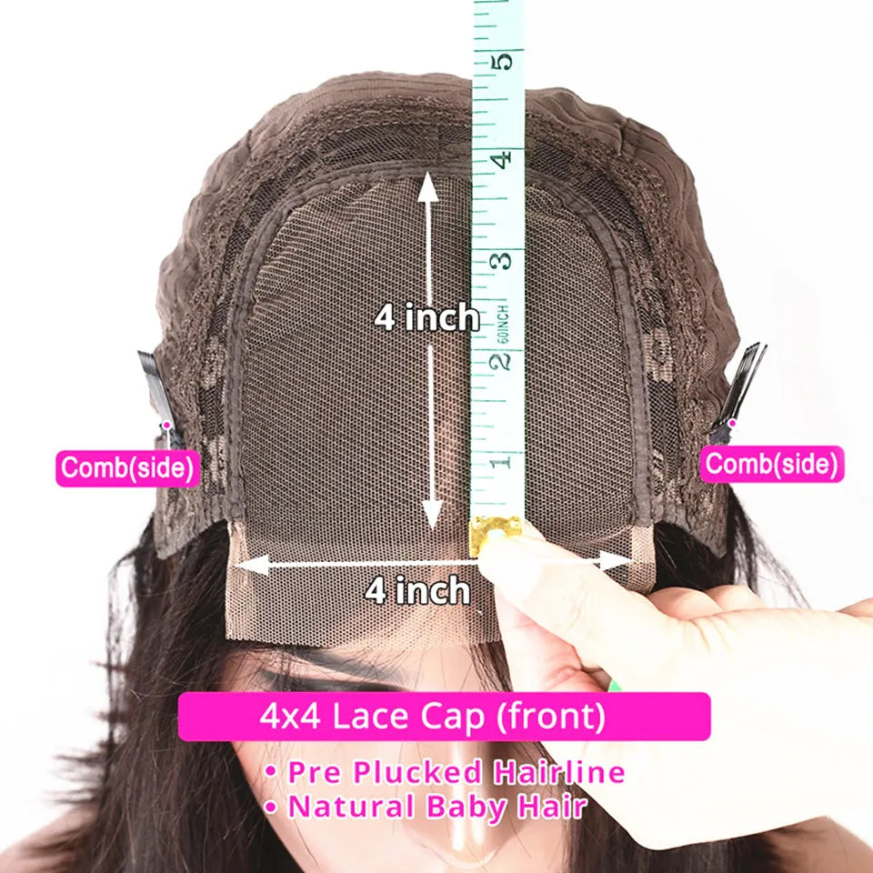 5x5 Silk Top Human Hair Wigs With Bangs Straight Hair Bob Wig 8-18" Natural Black Color Short 13x6 Lace Frontal Human Hair Wigs