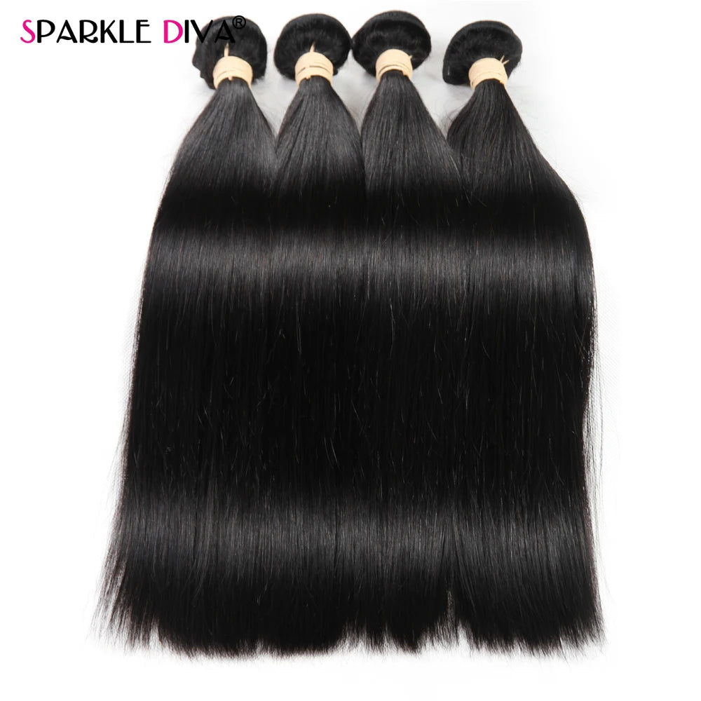 Bone Straight Human Hair Bundles 50G Extensions 100% Black 1/3/4 Pieces 8-30 Inche Brazilian Human Hair Bundle For Women