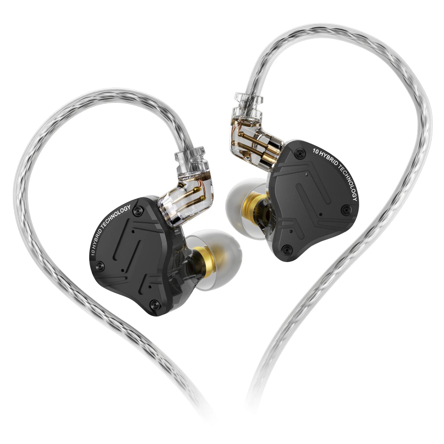 KZ ZS10 Pro X in Ear Earphone 4BA+1DD Hybrid Driver HiFi Earphones Sport Noise Cancelling Earbuds with 2 Pin Detachable Cable