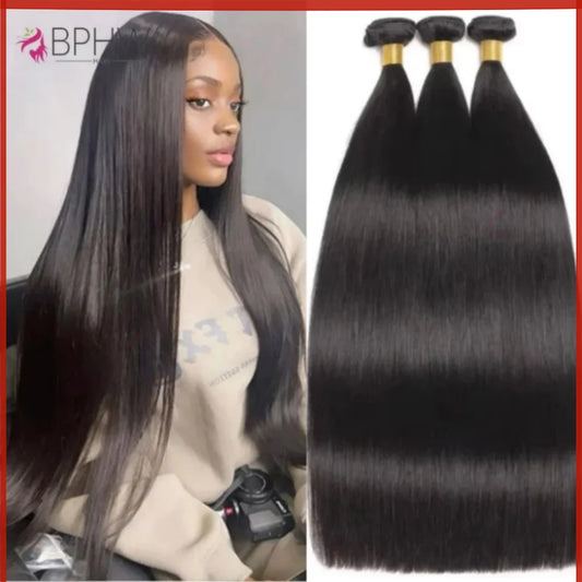Brazilian Bone Straight Human Hair 3 4 Bundles Raw Virgin Remy Hair Extensions Natural Color Long Hair For Women 30 Inch Hair
