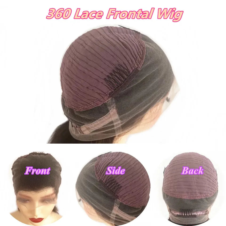 5x5 Silk Top Human Hair Wigs With Bangs Straight Hair Bob Wig 8-18" Natural Black Color Short 13x6 Lace Frontal Human Hair Wigs