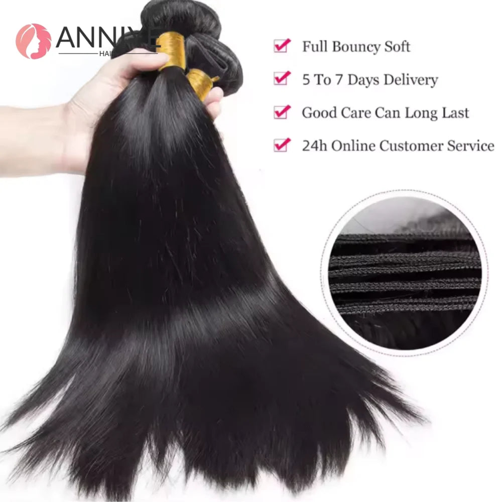 Bone Straight Human Hair Bundles 1/3/4 Bundles Raw Hair Bundles 100% Human Hair Brazilian Virgin Hair Natural Color Wholesale