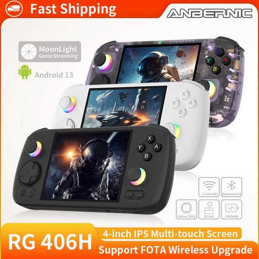 ANBERNIC RG 406H Handheld Game Console 4" IPS Multi-touch Screen Android 13 RG406H Retro Video Games Players Support FOTA Update