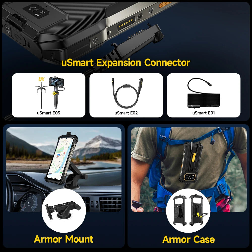 【2024 New】Ulefone Armor 27 Pro 5G Rugged Phone 10600mAh Smartphone Android 14 50MP+64MP Night Vision Cam Up to 24GB+256GB NFC