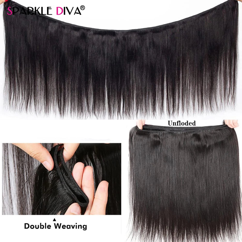 Bone Straight Human Hair Bundles 50G Extensions 100% Black 1/3/4 Pieces 8-30 Inche Brazilian Human Hair Bundle For Women