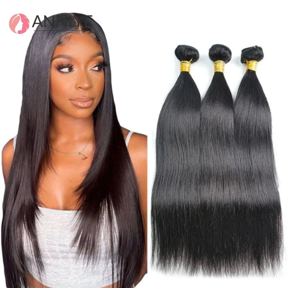Bone Straight Human Hair Bundles 1/3/4 Bundles Raw Hair Bundles 100% Human Hair Brazilian Virgin Hair Natural Color Wholesale